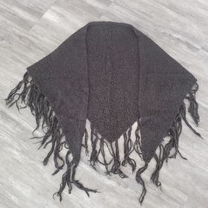 Black Express Boucle Fringed Wrap Shawl